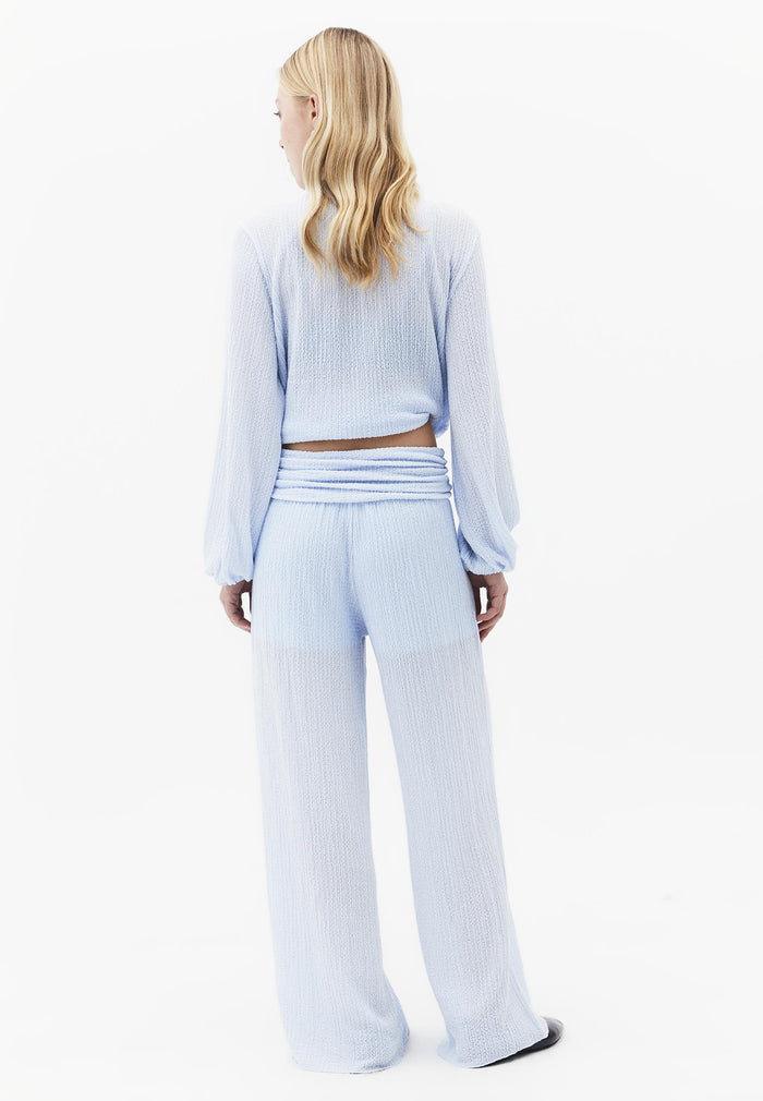 High Waist Wide Leg Pants - NANTUCKET BREEZE