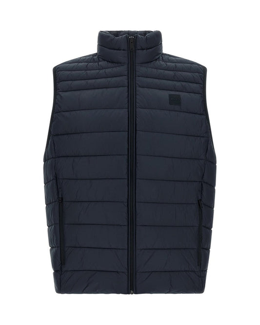 Hugo Boss Blue Recycled Polyamide Sleeveless Jacket