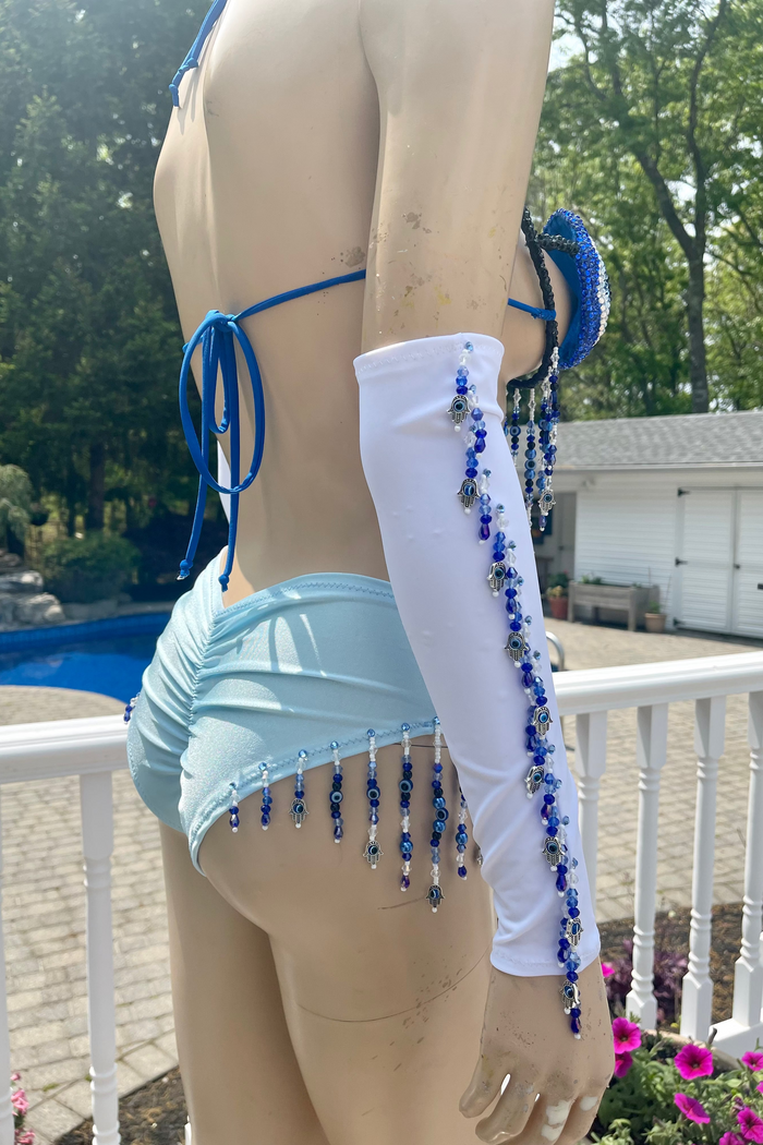 Blue Eye Carnival Top, Wrist bands and Bottom