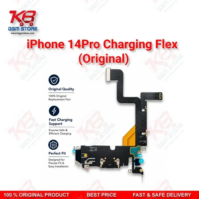 iPhone 14 Pro Original Charging Flex Cable – Lightning Dock Connector Assembly Replacement