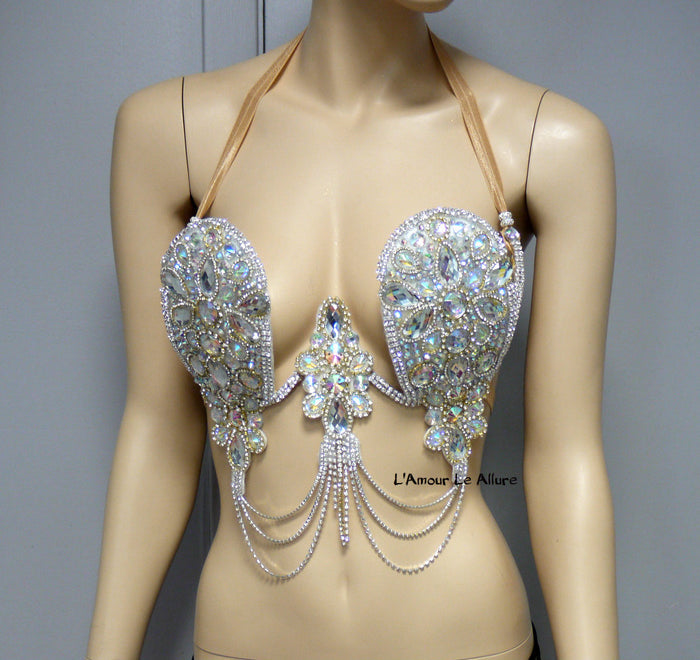 Iridescent Diamond Samba Carnival Top Dance Costume Rave Halloween Show Girl
