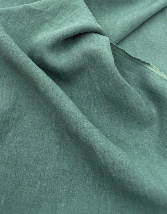 Ischia Washed Linen Fabric, Salvia