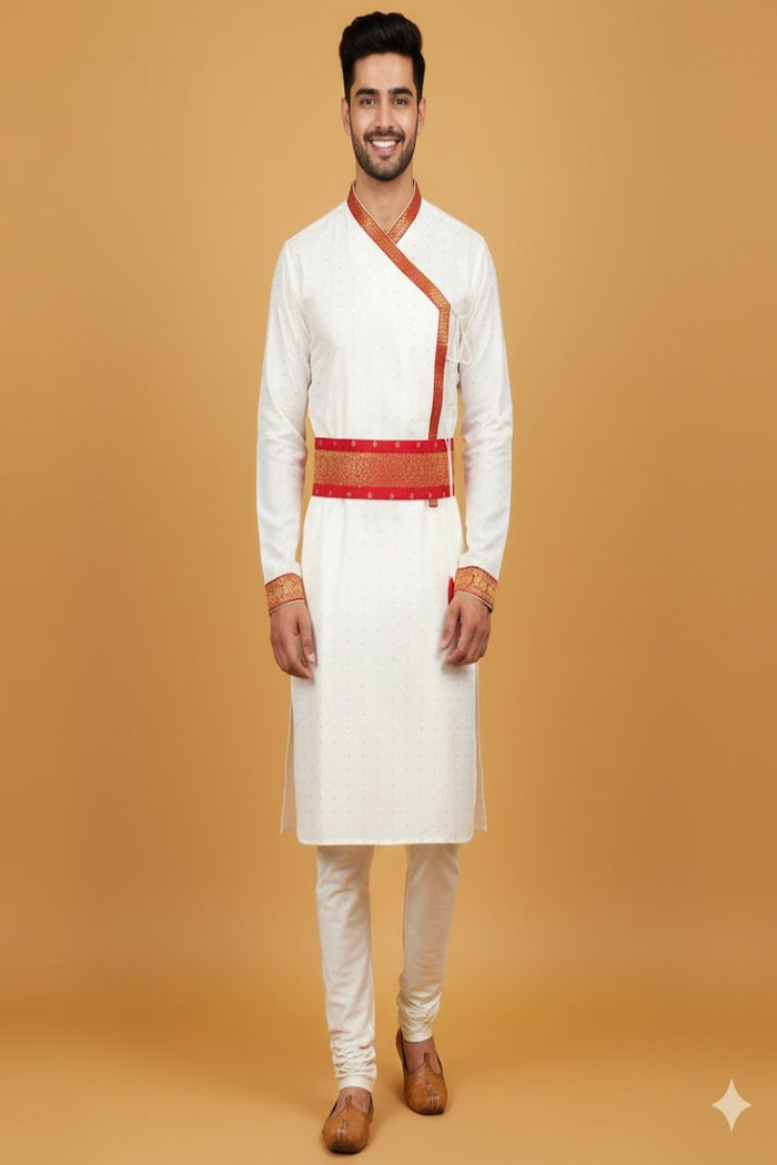 Ivory Groom Peshwai Wear