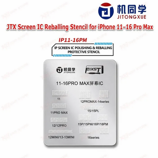 JTX Screen IC Reballing Stencil For iPhone 11-16 Pro Max