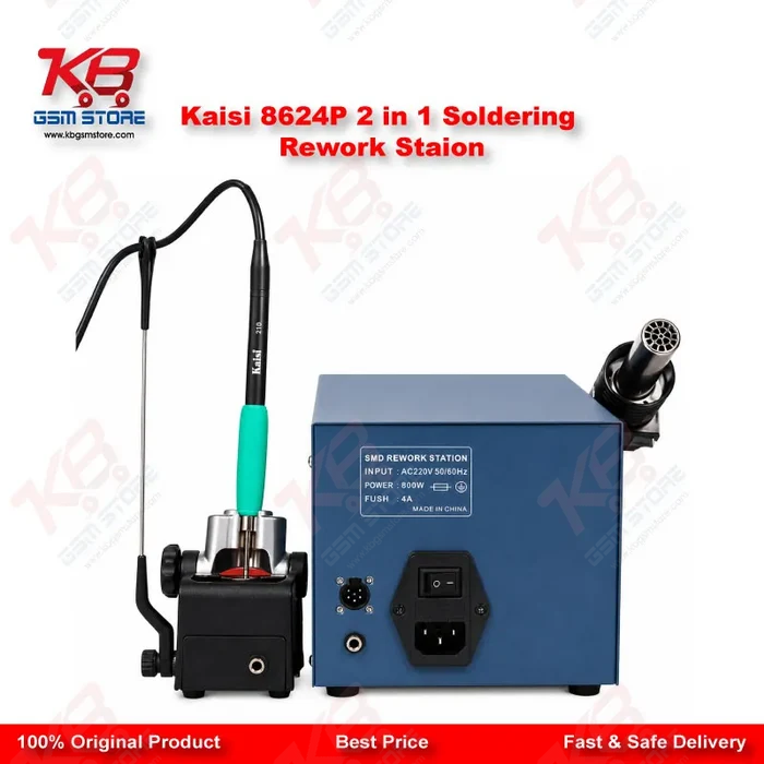 Kaisi 8624P 800W 2 in 1 Hot Air Gun & Soldering Iron Rework Station