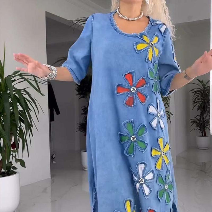 Kalena - Robe décontractée avec col rond