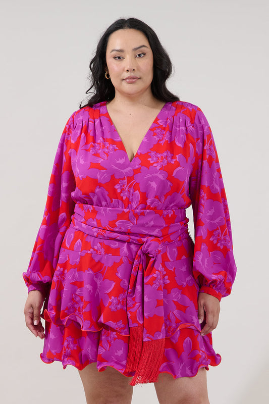 Kery Tiered Mini Dress Sandrie Floral Curve