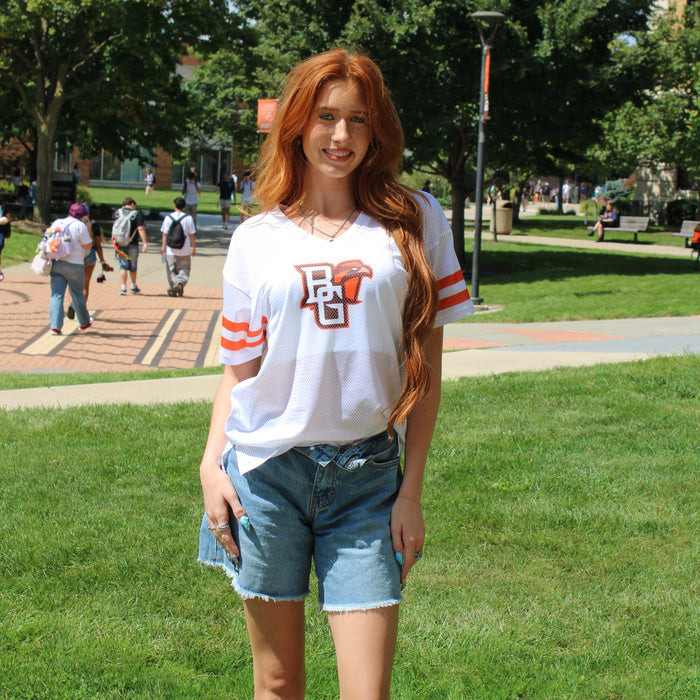 Ladies Zoozatz Peekaboo Field Goal Long Mesh Tee