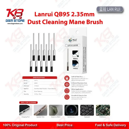 Lanrui QB95 2.35mm Dust Cleaning Mane Brush for Mobile PCB Repair