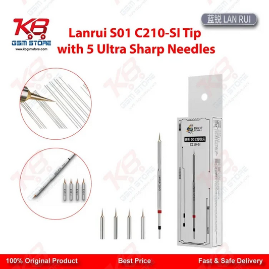 Lanrui S01 C210-SI Jumper Wire Soldering Tip - 5 Ultra Sharp Needles 0.1mm