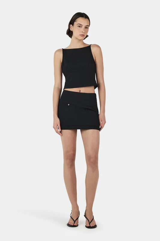 Leah Backless Top Black