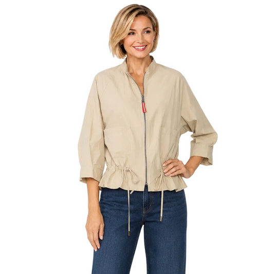 Lightweight Zip-Front Jacket in Khaki - C1060J