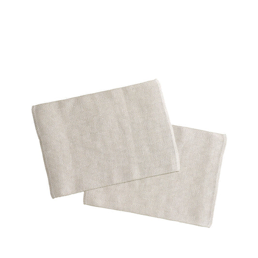 Växbo Lin Linen Rutig Strandrag Placemats in White (Set of 2)