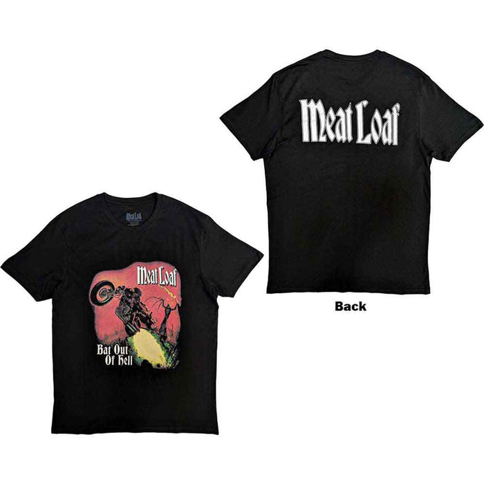 MEAT LOAF - BAT OUT OF HELL COVER - T-Shirt Black (Back Print)