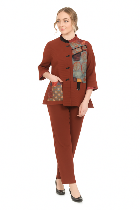 Moonlight Straight Leg Pant in Rust - 2001-RST