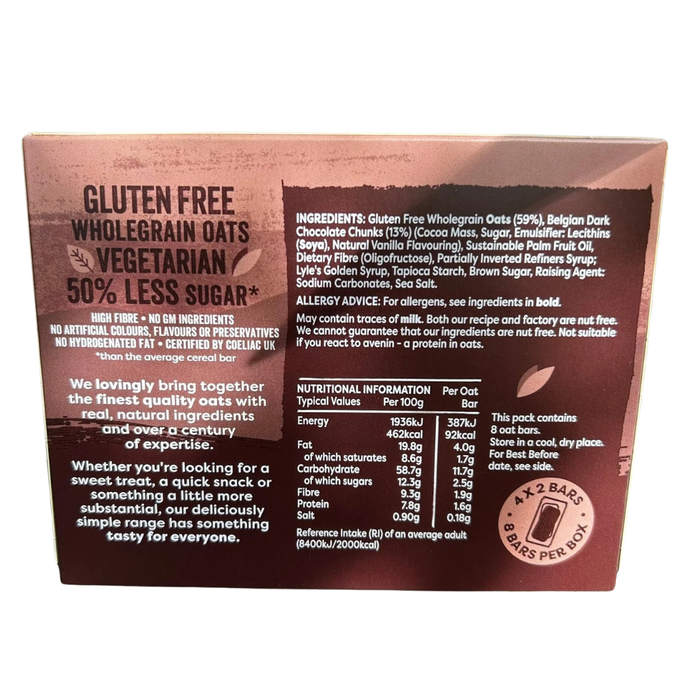 Nairn's Gluten Free Belgian Choc Chunk Crunchy Oat Bars 160g