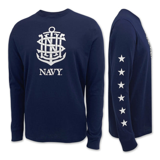 Navy Anchor Under Armour Performance Cotton LS T-Shirt (Navy)