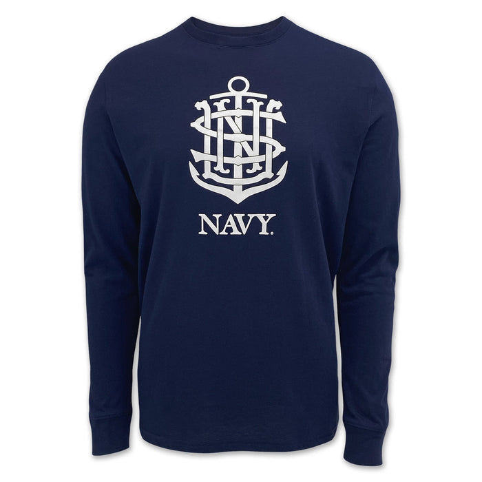 Navy Anchor Under Armour Performance Cotton LS T-Shirt (Navy)