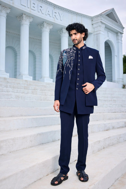 Mens peacock indo western