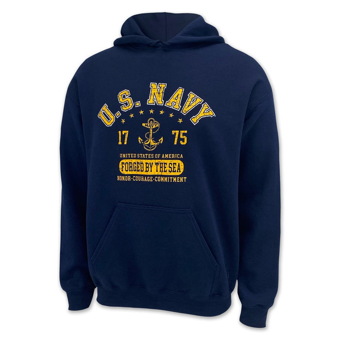 Navy Distressed Forged By The Sea Hood (Navy)