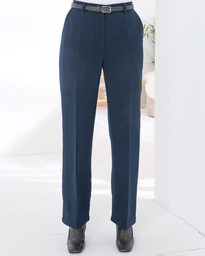 Navy Double Layer Trousers - Navy - Image 2 - The Classic Boutique