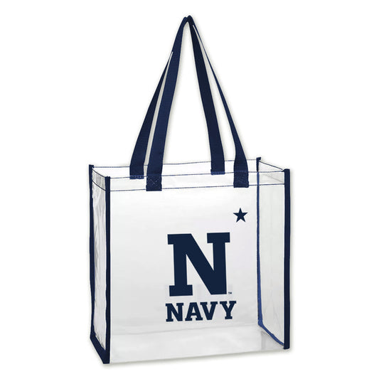 Navy Game Day Stadium Tote (Clear)