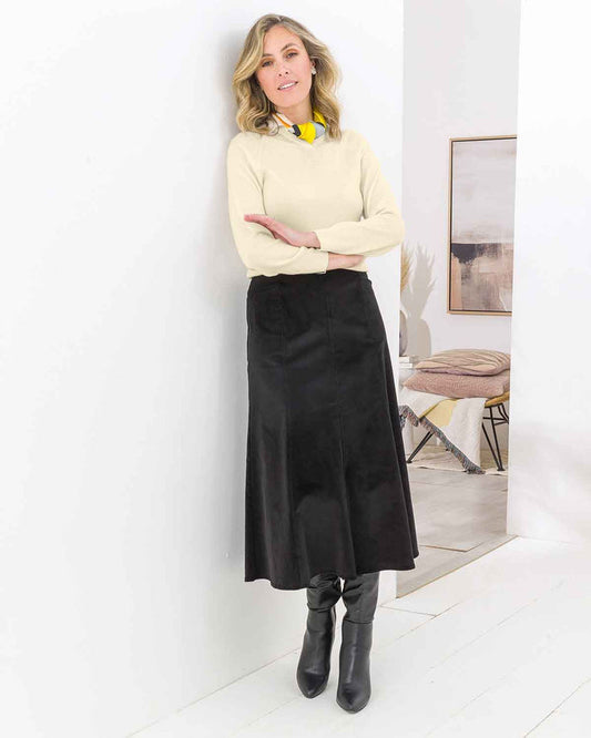 Needlecord Skirt - Black - The Classic Boutique