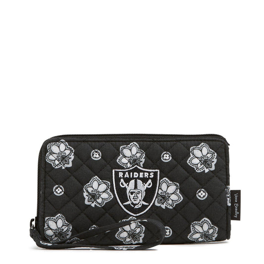 NFL RFID Front Zip Wristlet-Las Vegas Raiders Bandana-Image 1-Vera Bradley