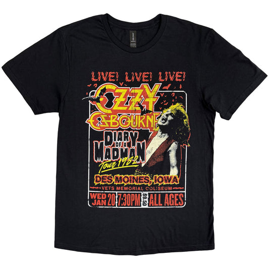 OZZY OSBOURNE - DIARY OF A MADMAN TOUR - T-Shirt Black
