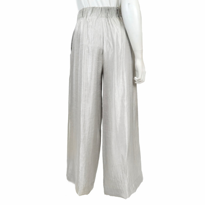 Pleated Wide Leg Pant in Silvery Taupe - 7641P
