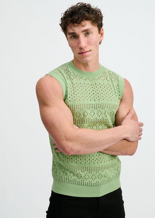 POINTELLE OPEN KNIT VEST