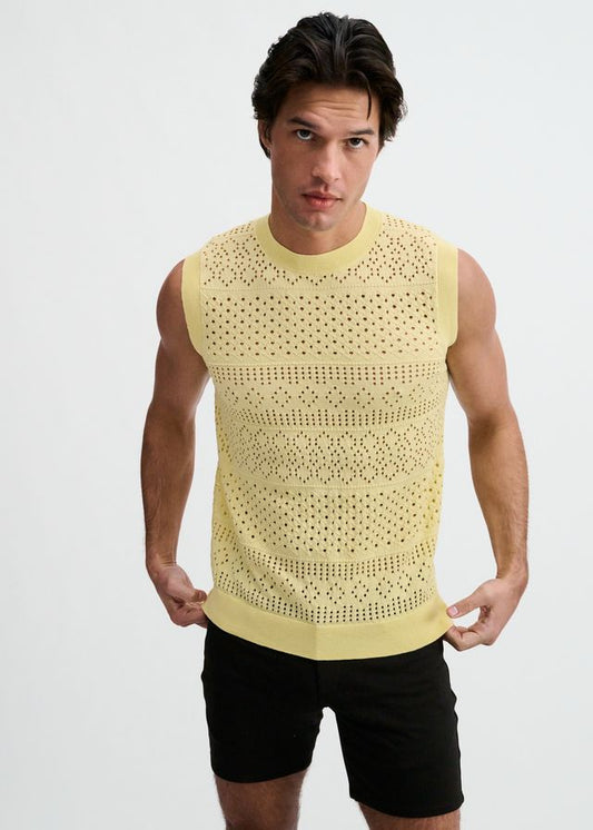 POINTELLE OPEN KNIT VEST