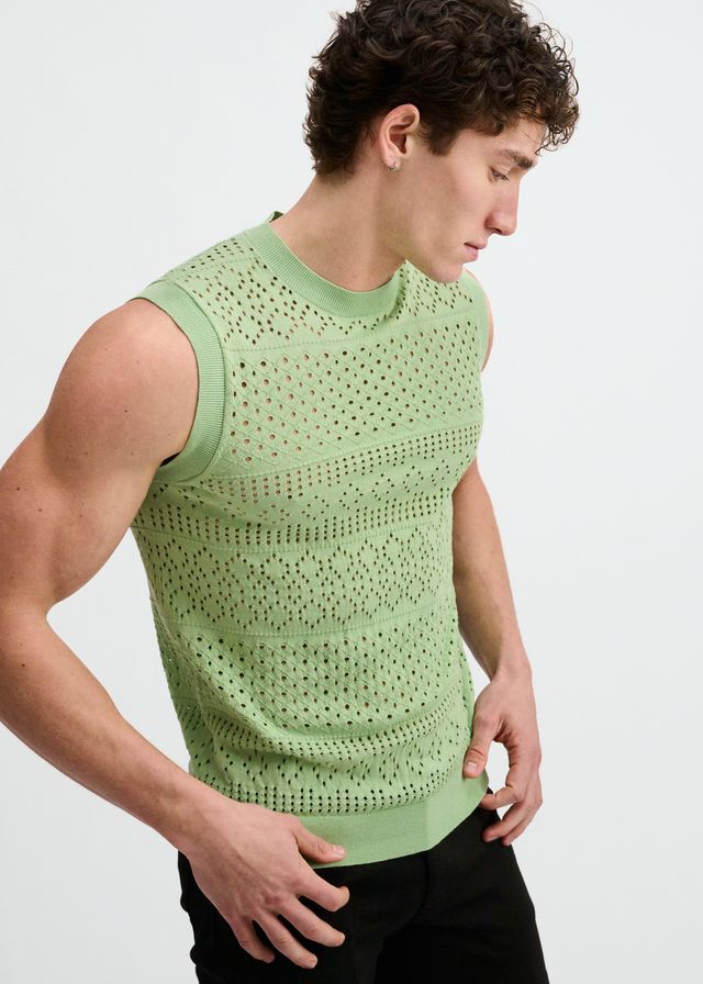 POINTELLE OPEN KNIT VEST