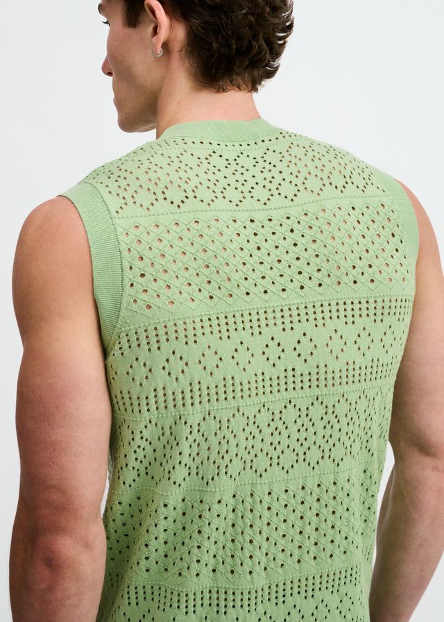 POINTELLE OPEN KNIT VEST