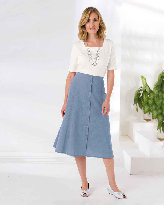Polly Skirt - Blue - The Classic Boutique