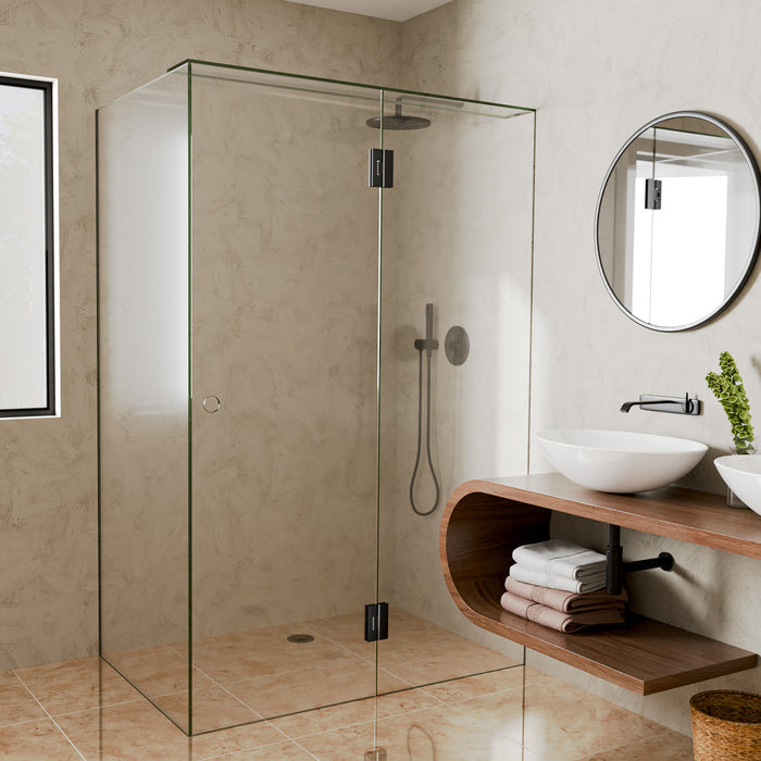 Portrait Glass to Glass Shower Screen Hinge to Suit 10mm Glass - Matt Black - Image 3