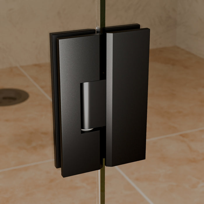 Portrait Glass to Glass Shower Screen Hinge to Suit 10mm Glass - Matt Black - Image 4