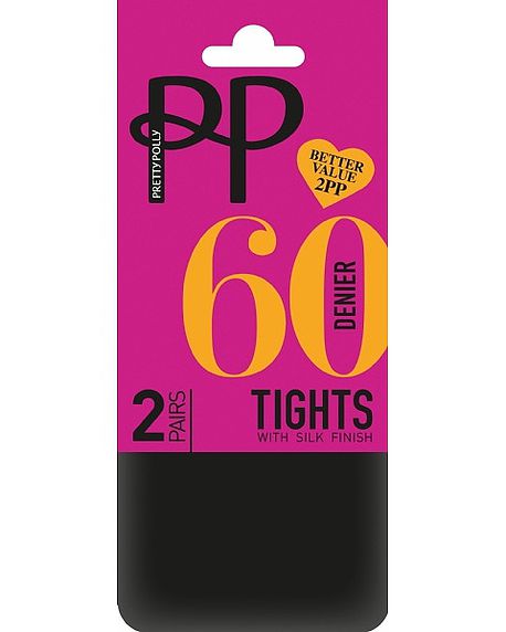 Pretty Polly 60 Denier Opaque Tights - Black - Pretty Polly