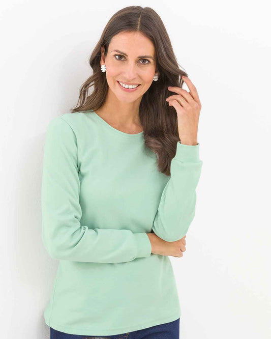 Pure Cotton Crew Neck - Mint - The Classic Boutique