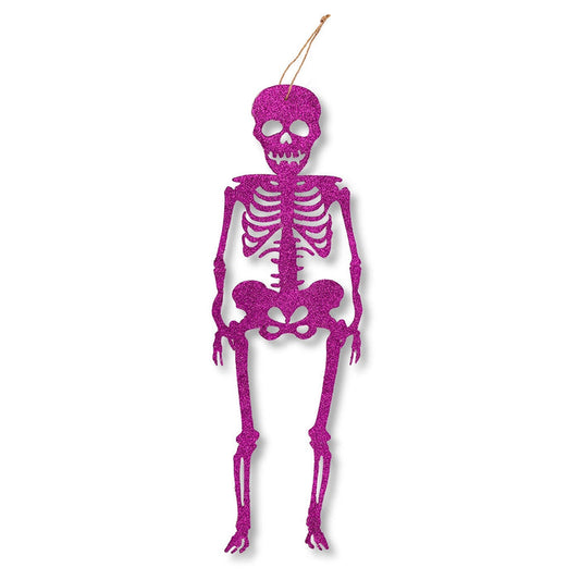 Purple Glitter Hanging Skeleton  337092-purple
