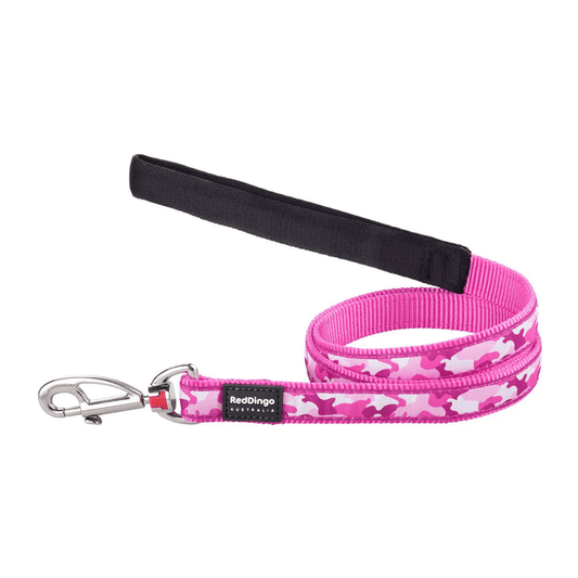 White background with a Pink camo 'Red Dingo' dog collar.