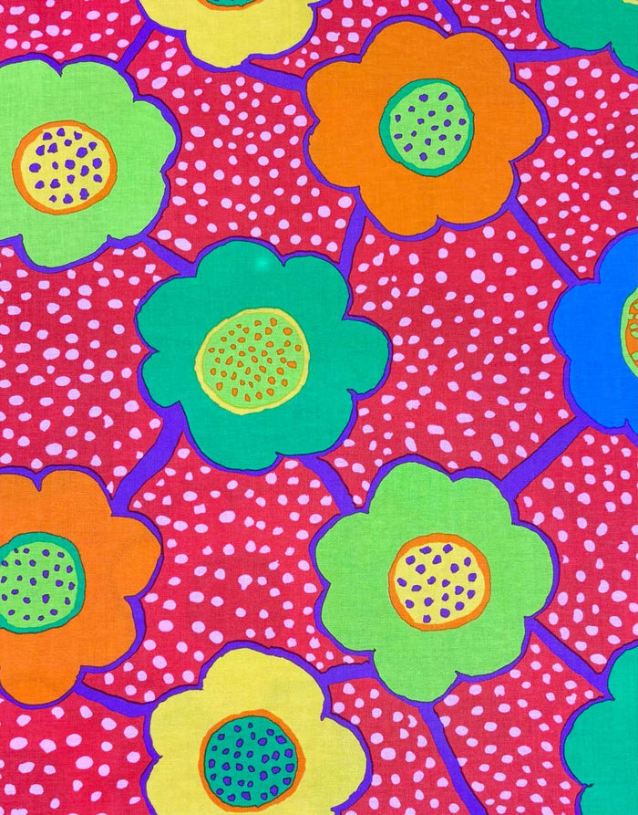 Red Floral Connections Cotton Fabric, Kaffe Fasset Collective