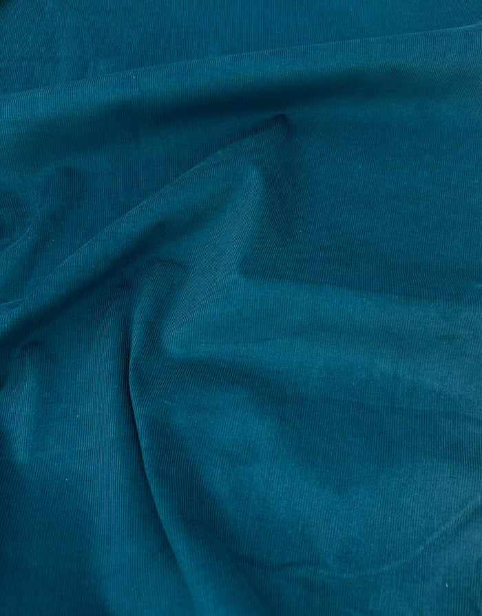 Remnant 35cm - Petrol Cotton 21 Wale Cotton Needlecord Fabric