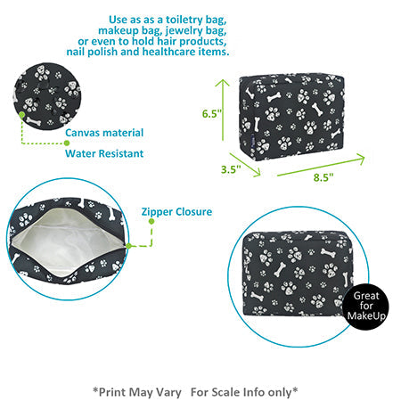 !!!Round Of a Paws NGIL Large Cosmetic Travel Pouch