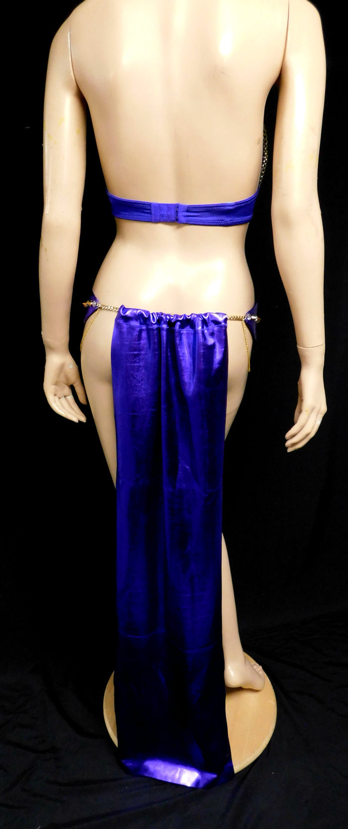 Royal Purple Gold Egyptian Scorpion Queen Chain Bra with Gypsy Slave Skirt