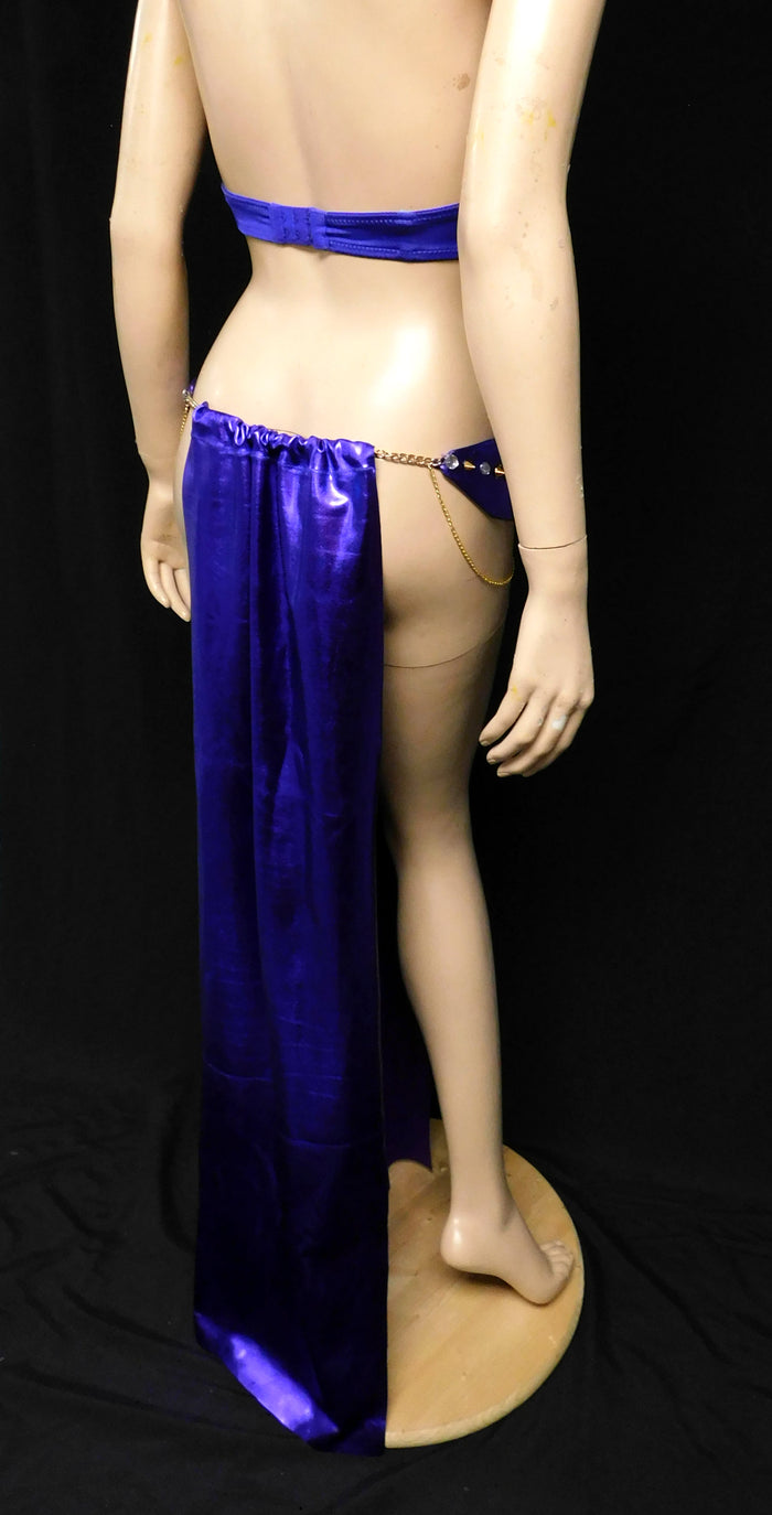 Royal Purple Gold Egyptian Scorpion Queen Chain Bra with Gypsy Slave Skirt
