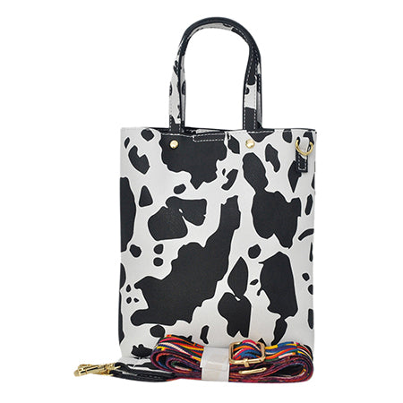 !SALE! Black Cow Faux Leather NGIL Bucket Handbag