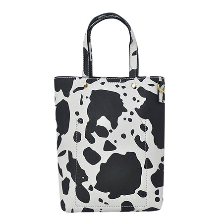 !SALE! Black Cow Faux Leather NGIL Bucket Handbag