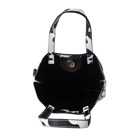 !SALE! Black Cow Faux Leather NGIL Bucket Handbag