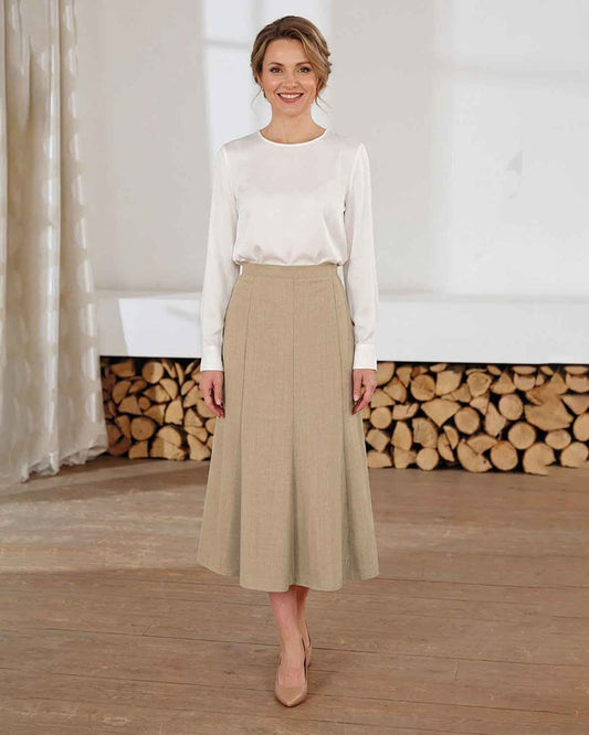 Sandown Skirt - Stone - The Classic Boutique